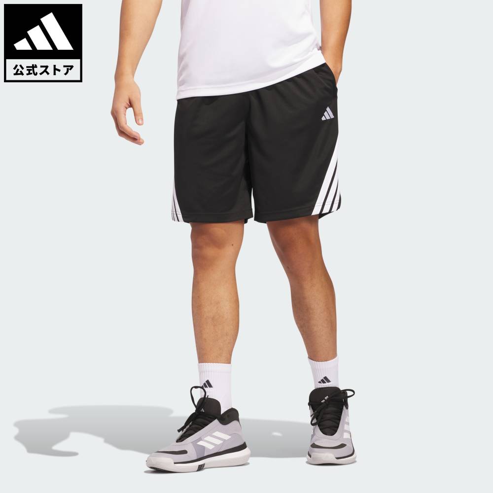 【公式】アディダス adidas 返品可 バスケットボール レジェンド スリーストライプス バスケットボールショーツ パフォーマンス メンズ ウェア・服 ショートパンツ・短パン 黒 ブラック JI7576