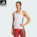 【公式】アディダス adidas 返品可 ランニング アディゼロ ランニング シングレット パフォーマンス レディース ウェア・服 タンクトップ 白 ホワイト ...