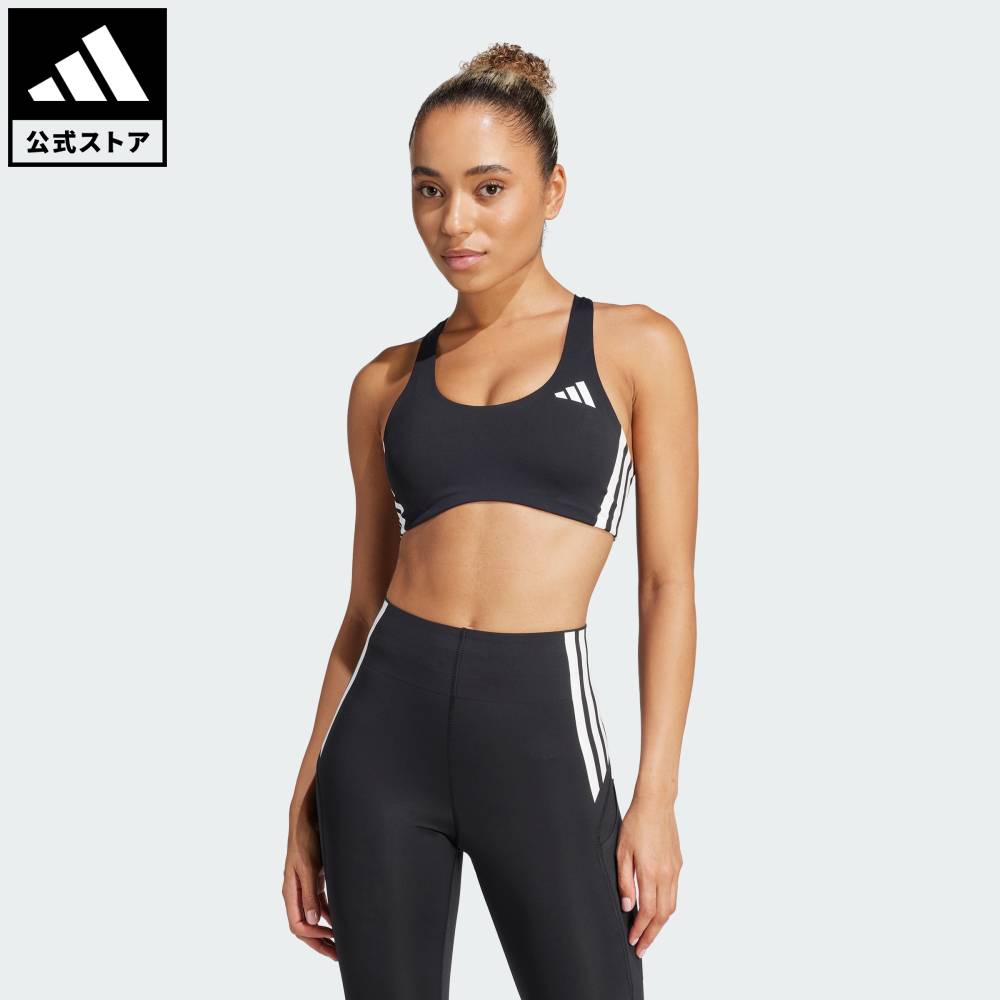 【40％OFFクーポン対象 04/29 00:00～05/06 23:59】 【公式】アディダス adidas 返品可 ジム トレーニング アディゼロ ラン ミディアムサポートブラ パフォーマンス レディース ウェア 服 スポーツブラ 黒 ブラック JD9214