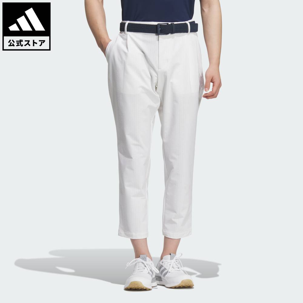【公式】アディダス adidas 返品可 ゴルフ 【ゴルフ】シアサッカー ゴルフパンツ パフォーマンス メンズ ウェア・服 ボトムス 白 ホワイト JE7139