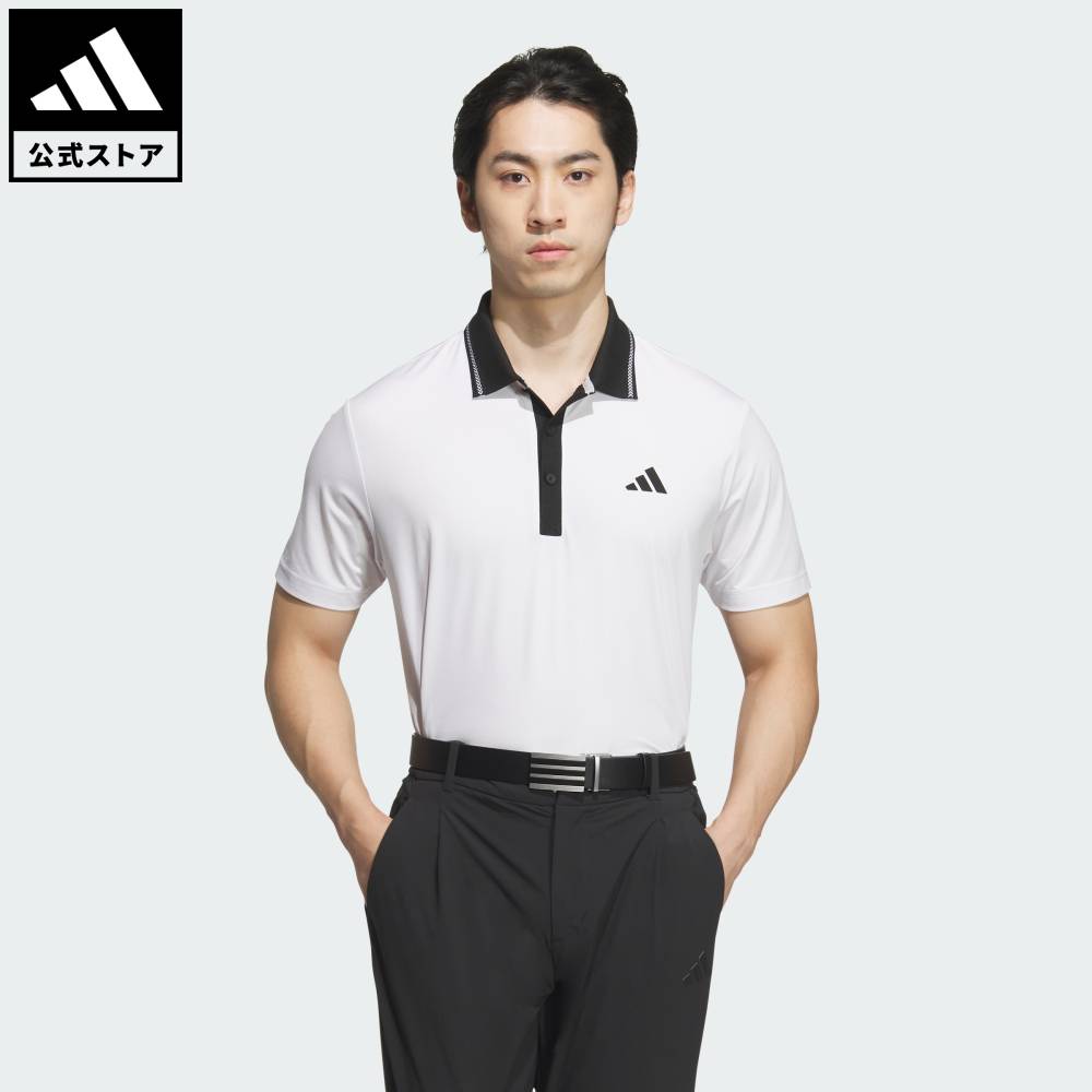 乐天商城 - 【公式】アディダス adidas 返品可 ゴルフ 【ゴルフ】ビッグロゴ 半袖ポロシャツ パフォーマンス メンズ ウェア・服 ポロシャツ 白 ホワイト JE7150