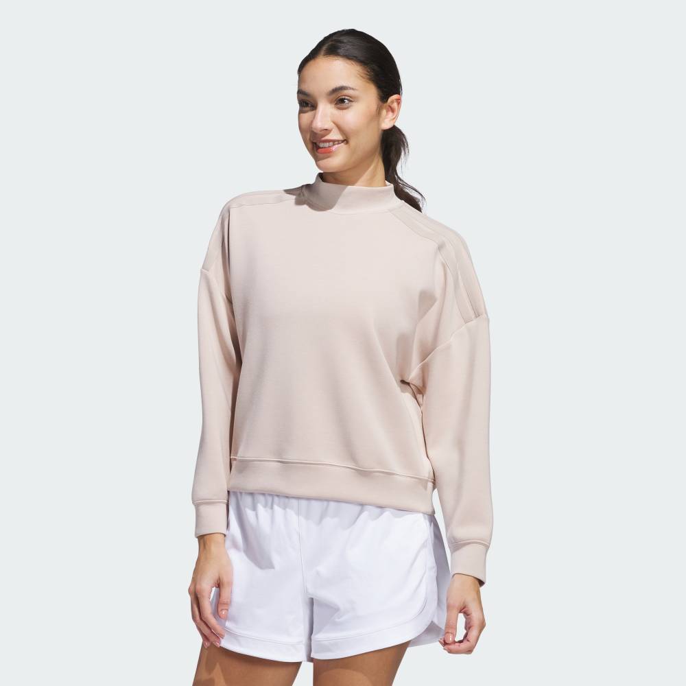 【公式】アディダス adidas 返品可 ゴルフ 【ゴルフ】ビヨンド ザ コース ダンボールニットモックネック長袖プルオーバー パフォーマンス レディース ウェア・服 スウェット（トレーナー） ブラウン JE7368