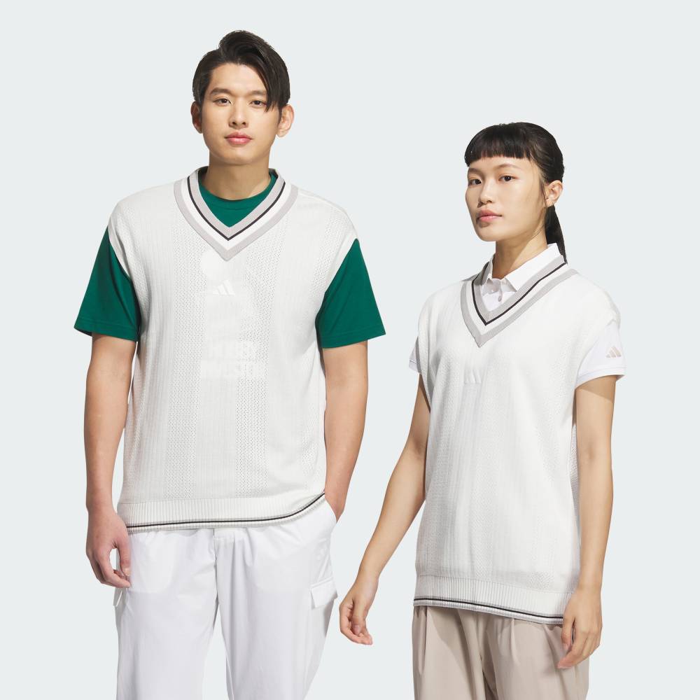 【公式】アディダス adidas 返品可 ゴルフ 【ゴルフ】ビヨンド ザ コース ルーズフィット ニットベスト パフォーマンス ユニセックス ウェア・服 ベスト 白 ホワイト JE8304