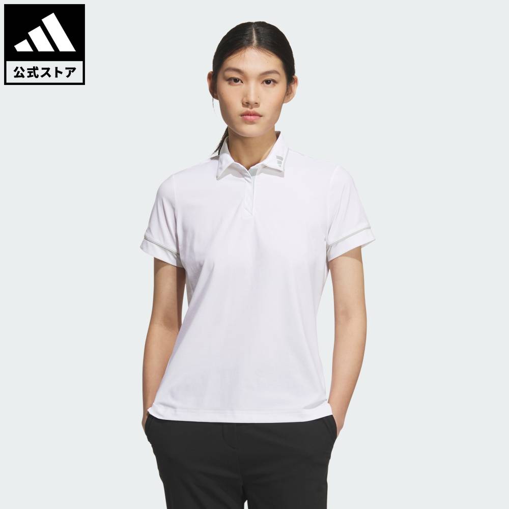 乐天商城 - 【公式】アディダス adidas 返品可 ゴルフ 【ゴルフ】ツイストニット 半袖ポロシャツ パフォーマンス レディース ウェア・服 ポロシャツ 白 ホワイト JE8315