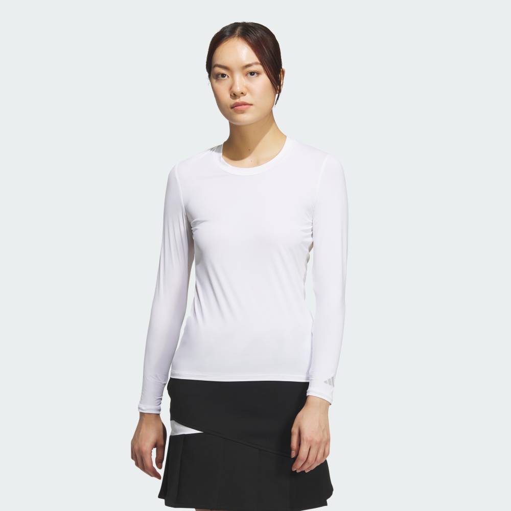 【公式】アディダス adidas 返品可 ゴルフ 【ゴルフ】バックメッシュ Uネックベースレイヤー パフォーマンス レディース ウェア・服 Tシャツ 白 ホワイト JF4598