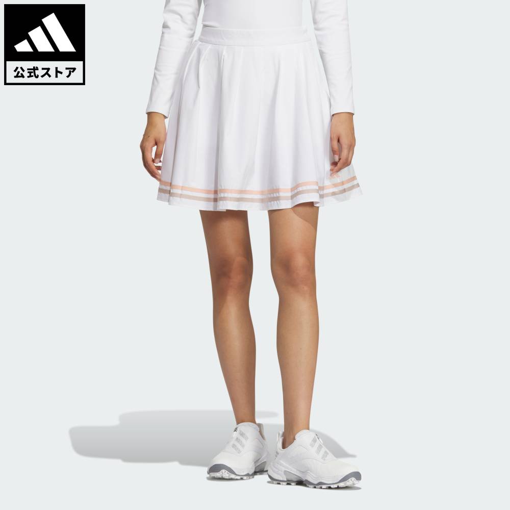 Brand：パフォーマンスSports：ゴルフCategory：ウェア・服【18cg】【color:ホワイト】【size:J/L】 スポーツブランドアディダス公式ショップ2025年02月時点の発売時販売価格よりも値下げしています【ゴルフ】AEROREADY プリーツスカートショートコースや、一日中コースを回る日にぴったりの、クラシックなプリーツスタイルのゴルフスカートが登場。吸湿性に優れたAEROREADY素材が汗を素早く吸収・発散する、ルーズフィットのウェアだから、汗に気をとられずリラックスして快適にプレーできる。前と後ろにポケット、ウエスト背面にOリングのループを備え、必要な小物を手元に持ち歩ける。この製品には、リサイクル素材を70%以上使用している。製造された製品の素材をリユースすることで、ゴミの量、限りある資源への依存、そしてアディダス製品のフットプリントの削減につながる。リサイクル素材を一部使用した、高機能ゴルフスカート。ルーズフィットフラットウエストナイロン76% / ポリウレタン24%AEROREADY前後にポケット商品番号：JF4615色：Whiteモデル：KTI94スポーツ：ゴルフSizeウエストヒップ総丈J/L73cm97cm45cm※ 上記の数値はそれぞれのサイズにおける製品の寸法を表しています。※ 商品によっては、表示の寸法から若干の誤差（1～2cm）が発生する場合があります。※ 同じサイズでも、製品の素材の特徴やデザインによって着用感が異なる場合があります。Other Color