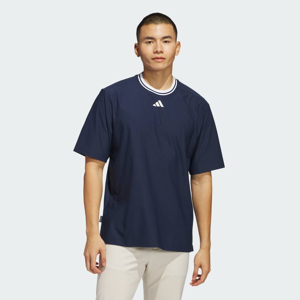 【公式】アディダス adidas 返品可 ゴルフ 【ゴルフ】ビヨンド ザ コース ツイストニット ルーズフィット クルーネック半袖ポロ パフォーマンス メンズ ウェア・服 ポロシャツ 青 ブルー JF4870