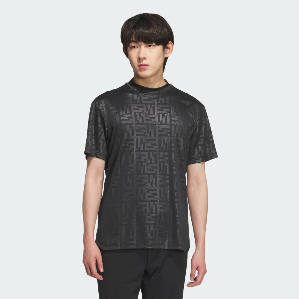 【公式】アディダス adidas 返品可 ゴルフ 【ゴルフ】BOSロゴ柄デボス モックネック 半袖シャツ パフォーマンス メンズ ウェア・服 ポロシャツ 黒 ブラック JF6278