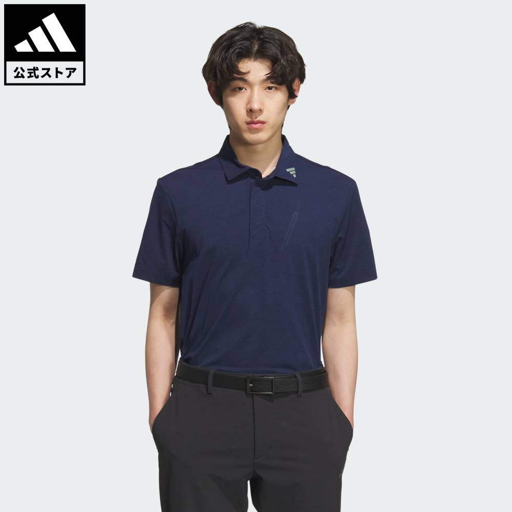 乐天商城 - 【公式】アディダス adidas 返品可 ゴルフ 【ゴルフ】ツイストニット 半袖ポケットポロシャツ パフォーマンス メンズ ウェア・服 ポロシャツ 青 ブルー JG1319