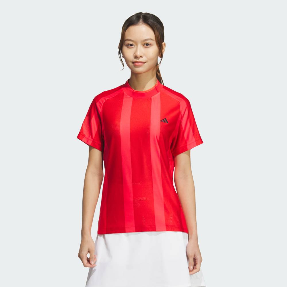 【公式】アディダス adidas 返品可 ゴルフ 【ゴルフ】アディゼロ メッシュ モックネック 半袖シャツ パフォーマンス レディース ウェア・服 Tシャツ 赤 レッド JG1345