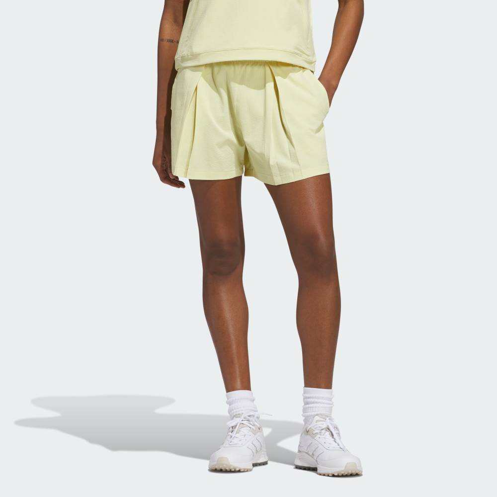 【20％OFFクーポン対象 2/19 0:00～2/23 23:59】 【公式】アディダス adidas 返品可 ゴルフ 【ゴルフ】GO-TO ひだ入りショーツ パフォーマンス レディース ウェア・服 ショートパンツ・短パン イエロー JI6309