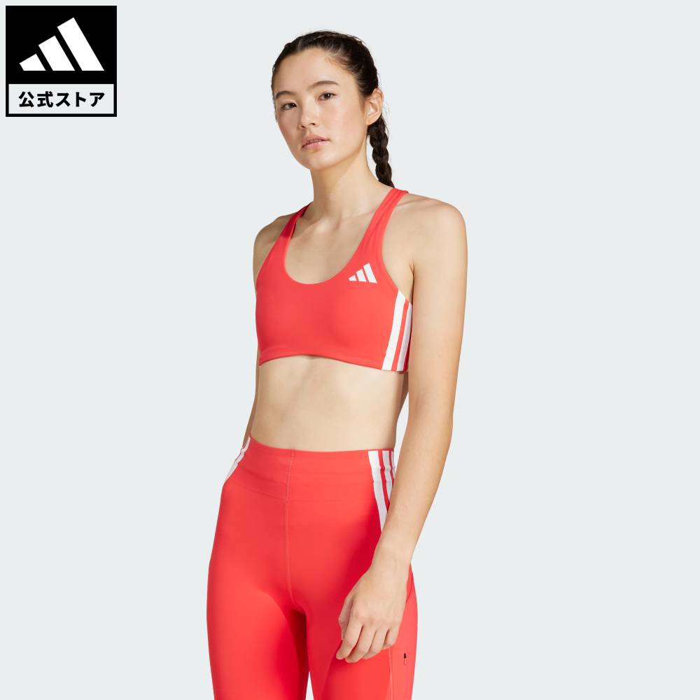 【40％OFFクーポン対象 04/29 00:00～05/06 23:59】 【公式】アディダス adidas 返品可 ジム トレーニング アディゼロ ラン ミディアムサポートブラ パフォーマンス レディース ウェア 服 スポーツブラ 赤 レッド JI8047