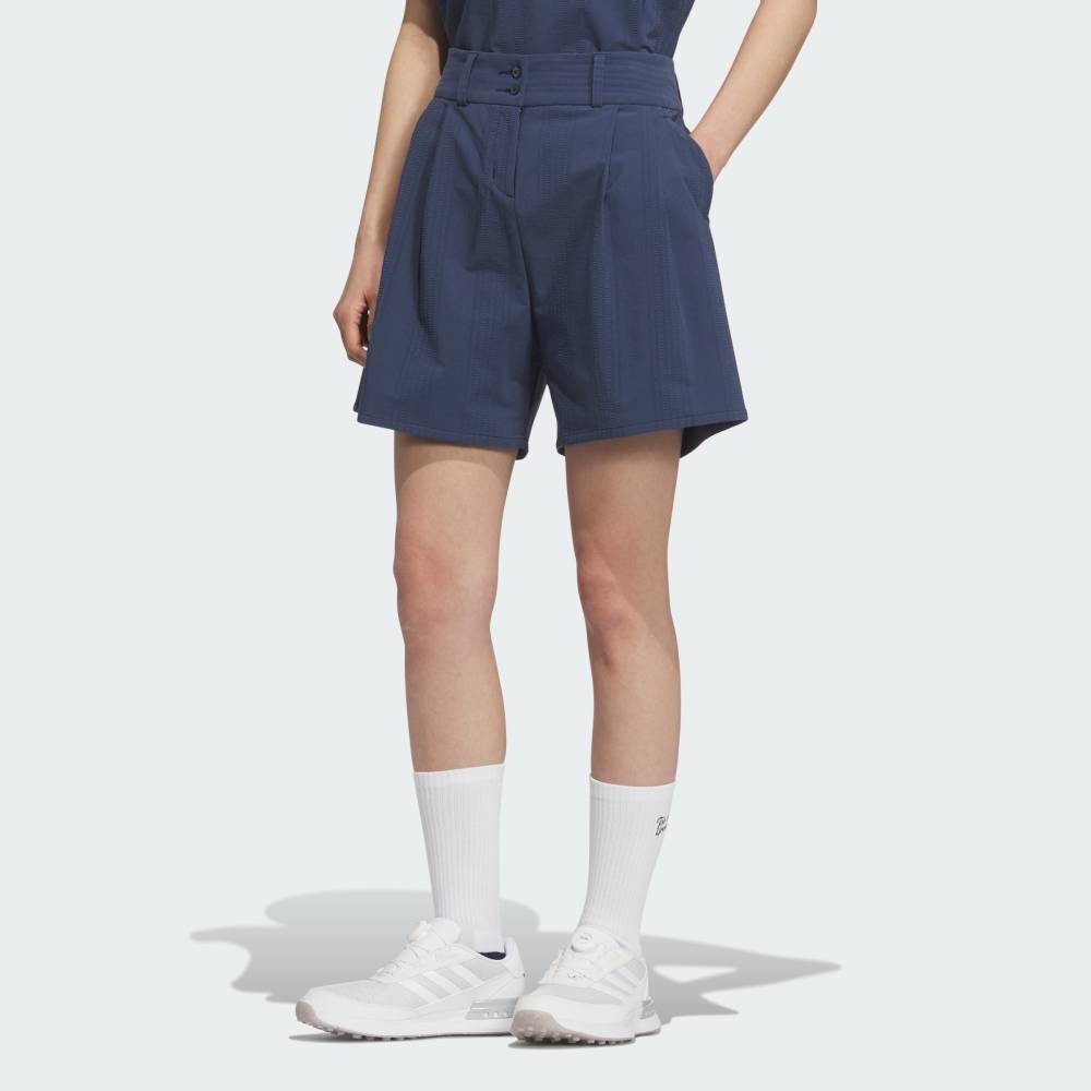 【公式】アディダス adidas 返品可 ゴルフ 【ゴルフ】シアサッカーショーツ パフォーマンス レディース ウェア・服 ショートパンツ・短パン 青 ブルー JN3182