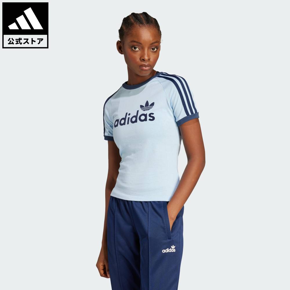 adidas リニアグラフィック Tシャツ ストライプ ボーダー