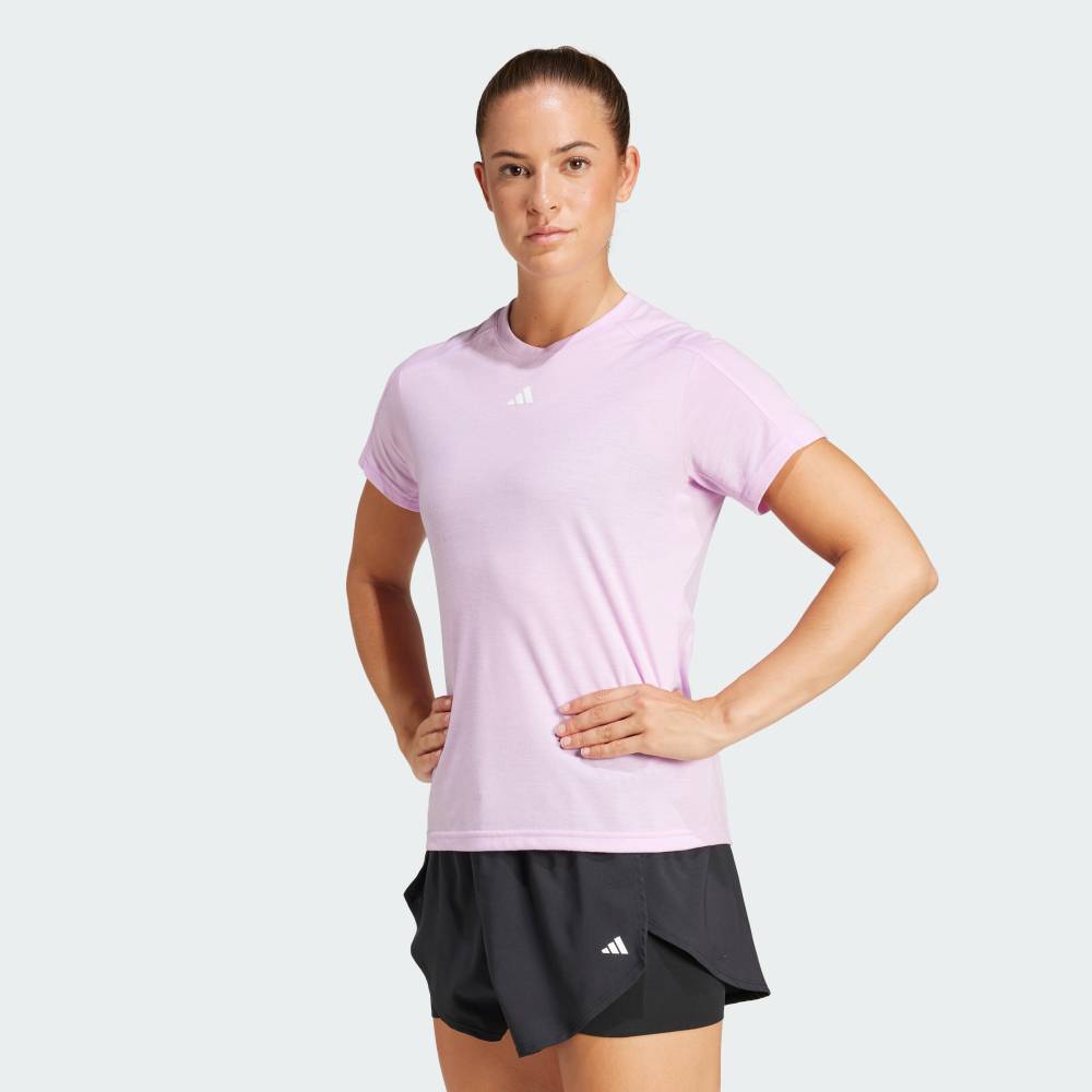 【30％OFFクーポン対象 05/09 20:00～05/20 23:59】 【公式】アディダス adidas 返品可 ジム・トレーニング AEROREADY トレイン エッセンシャルズ ミニマル ロゴ クルーネック半袖Tシャツ パフォーマンス レディース ウェア・服 Tシャツ 紫 パープル JC9530 半袖 2