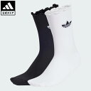 【公式】アディダス adidas 返品可 ライフスタイル ラッフルソックス 2足組 オリジナルス レディース アクセサリー ソックス・靴下 白 ホワイト JD5...