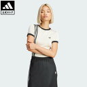 【20%OFFクーポン対象 07/19 00:00~07/26 23:59】 【公式】アディダス adidas 返品可 ライフスタイル ニット スリーストライプス ショート 半袖Tシャツ オリジナルス レディース ウェア・服 Tシャツ 白 ホワイト JJ0961 半袖 夏