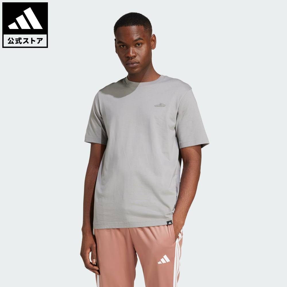 【公式】アディダス adidas 返品可 ライフスタイル ラウンジ サンダルグラフィック 半袖Tシャツ スポーツウェア メンズ ウェア・服 Tシャツ グレー JJ4004 半袖