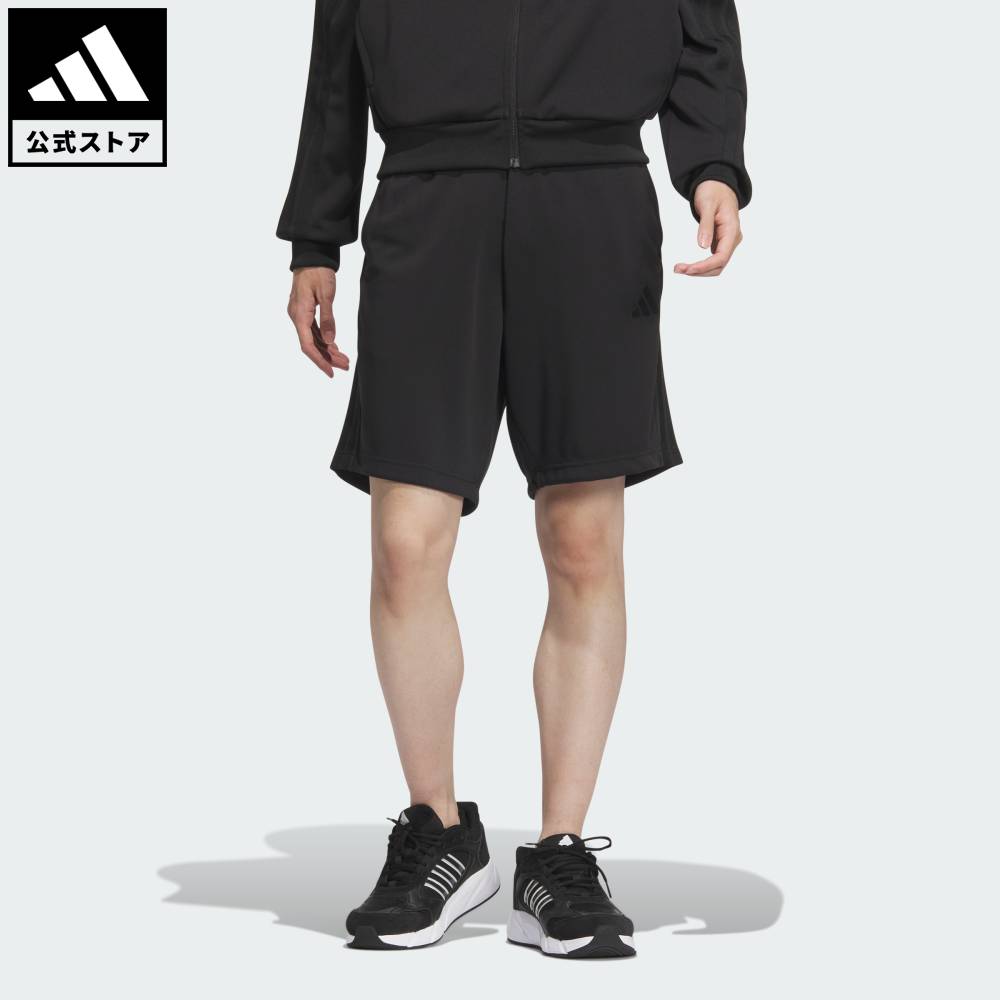 【20%OFFクーポン対象 2/13 0:00～2/15 23:59】 【公式】アディダス adidas 返品可 ライフスタイル スリーストライプス レギュラーフィット ダブルニットショーツ スポーツウェア メンズ ウェア・服 ショートパンツ・短パン 黒 ブラック JV6994