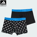【公式】アディダス adidas 返品可 ライフスタイル コンフォートフレックス コットン トランクス 2枚組 オリジナルス メンズ ウェア・服 アンダーウェア 黒 ブラック GC3582