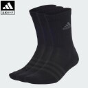 【50%OFF 9/4-9/11】 【公式】アディダス adidas 返品可 ライフスタイル クッション クルーソックス 3足組 パフォーマンス ユニセックス アクセサリー ソックス・靴下 黒 ブラック IA3950