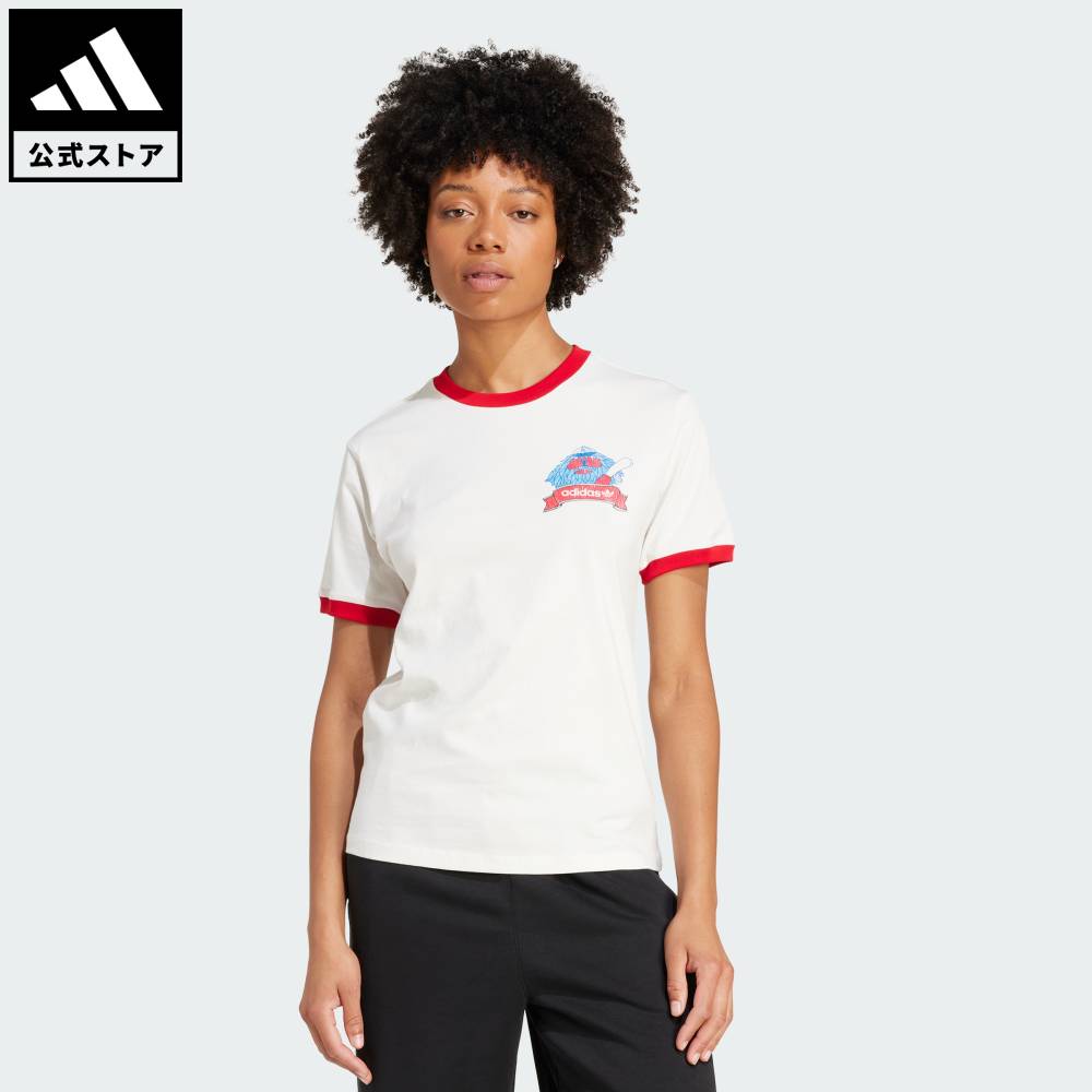 【30％OFFクーポン対象 04/29 00:00～05/06 23:59】 【公式】アディダス adidas 返品可 ライフスタイル レトロ ライオンズ レギュラー 半袖Tシャツ オリジナルス レディース ウェア・服 Tシャツ 白 ホワイト JW0222