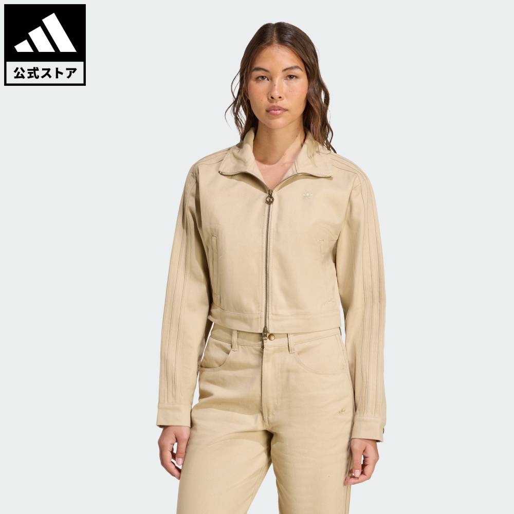 【ポイント20倍 10/24 00:00～10/27 23:59】 【公式】アディダス adidas 返品可 ライフスタイル ファイヤーバード ツイル クロップ トラックトップ オリジナルス レディース ウェア・服 ジャージ ベージュ JX7600 トラックジャケット 【PT】