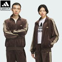 【公式】アディダス adidas 返品可 ライフスタイル FB TT ベロア トラックトップ(ジャージ) オリジナルス ユニセックス ウェア・服 ジャージ ブラウン KD9373