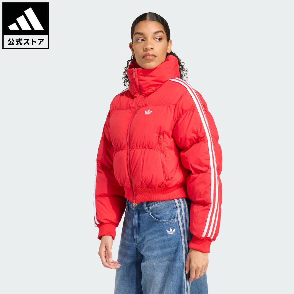 乐天商城 - 【ポイント20倍 5/9 20:00～5/20 23:59】 【公式】アディダス adidas 返品可 ライフスタイル アディカラー クロップド 人工ダウン パファー オリジナルス レディース ウェア・服 ジャケット 赤 レッド JX2966 【PT】