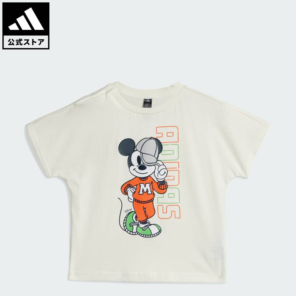 【ポイント20倍 11/01 00:00～23:59】 【公式】アディダス adidas 返品可 ライフスタイル ディズニー ミッキーマウス 半袖Tシャツ キッズ スポーツウェア キッズ／子供用 ウェア・服 Tシャツ 白 ホワイト JL9169 【PT】のサムネイル