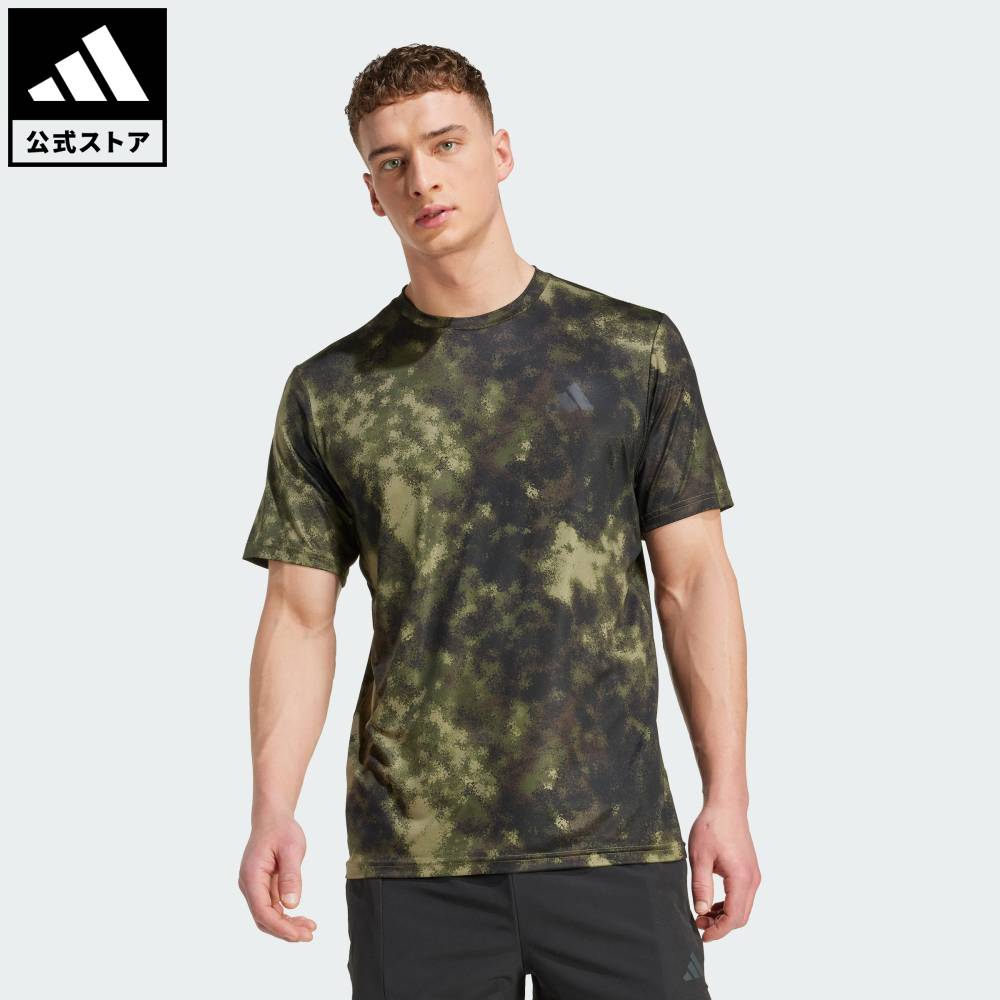 乐天商城 - 【ポイント20倍 5/9 20:00～5/20 23:59】 【公式】アディダス adidas 返品可 ジム・トレーニング トレイン エッセンシャルズ シーズナル 総柄プリントTシャツ パフォーマンス メンズ ウェア・服 Tシャツ 緑 グリーン JV7234 【PT】