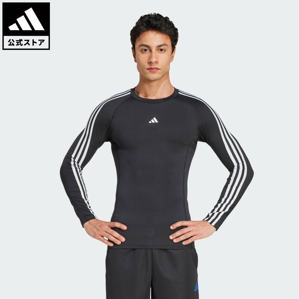 【公式】アディダス adidas 返品可 ジム・トレーニング テックフィット コンプレッション トレーニング スリーストライプス 長袖Tシャツ パフォーマンス ...