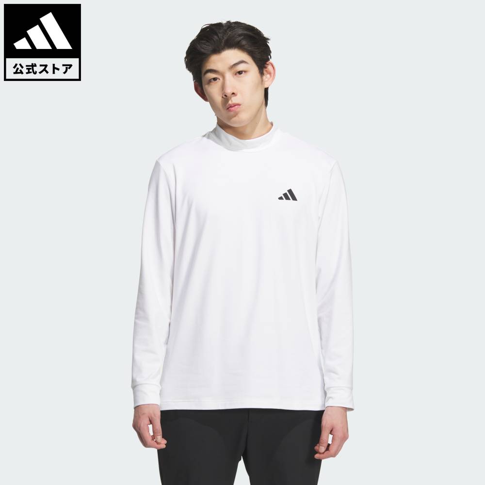 【公式】アディダス adidas 返品可 ゴルフ 【ゴルフ】メンズ グラフィック モックネック長袖ポロシャツ パフォーマンス メンズ ウェア・服 ポロシャツ 白 ホワイト JL7941