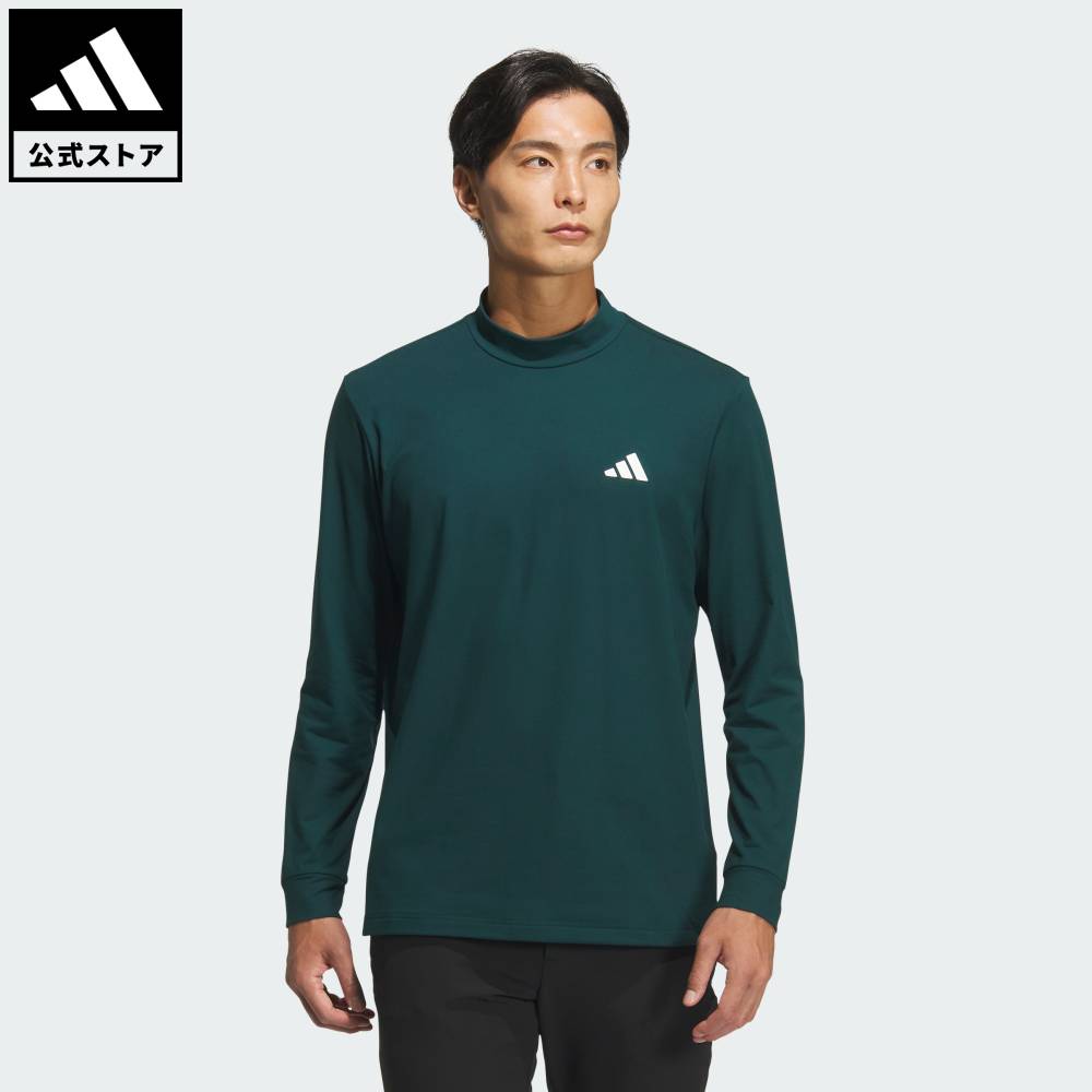 乐天商城 - 【公式】アディダス adidas 返品可 ゴルフ 【ゴルフ】メンズ グラフィック モックネック長袖ポロシャツ パフォーマンス メンズ ウェア・服 ポロシャツ 緑 グリーン JM0237
