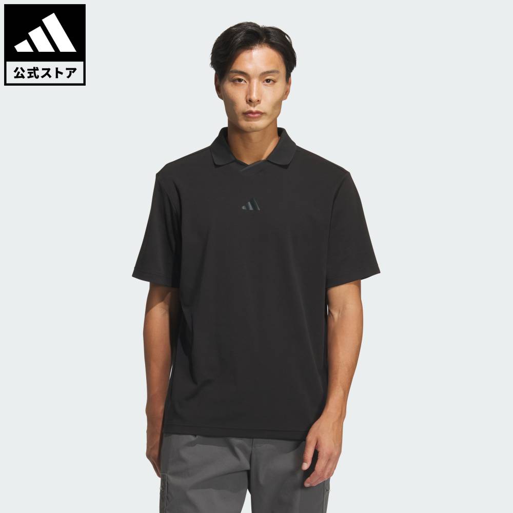 樂天商城 - 【公式】アディダス adidas 返品可 ゴルフ 【ゴルフ】ツイストニット ポロシャツ 半袖 パフォーマンス メンズ ウェア・服 ポロシャツ 黒 ブラック JM9577