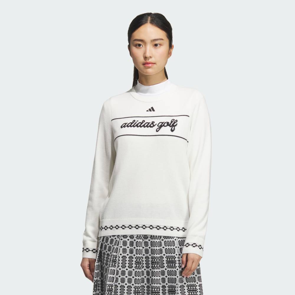 【30％OFFクーポン対象 04/14 20:00～04/20 23:59】 【公式】アディダス adidas 返品可 ゴルフ 【ゴルフ】フルファッション クルートップス パフォーマンス レディース ウェア・服 スウェット（トレーナー） 白 ホワイト JM3004