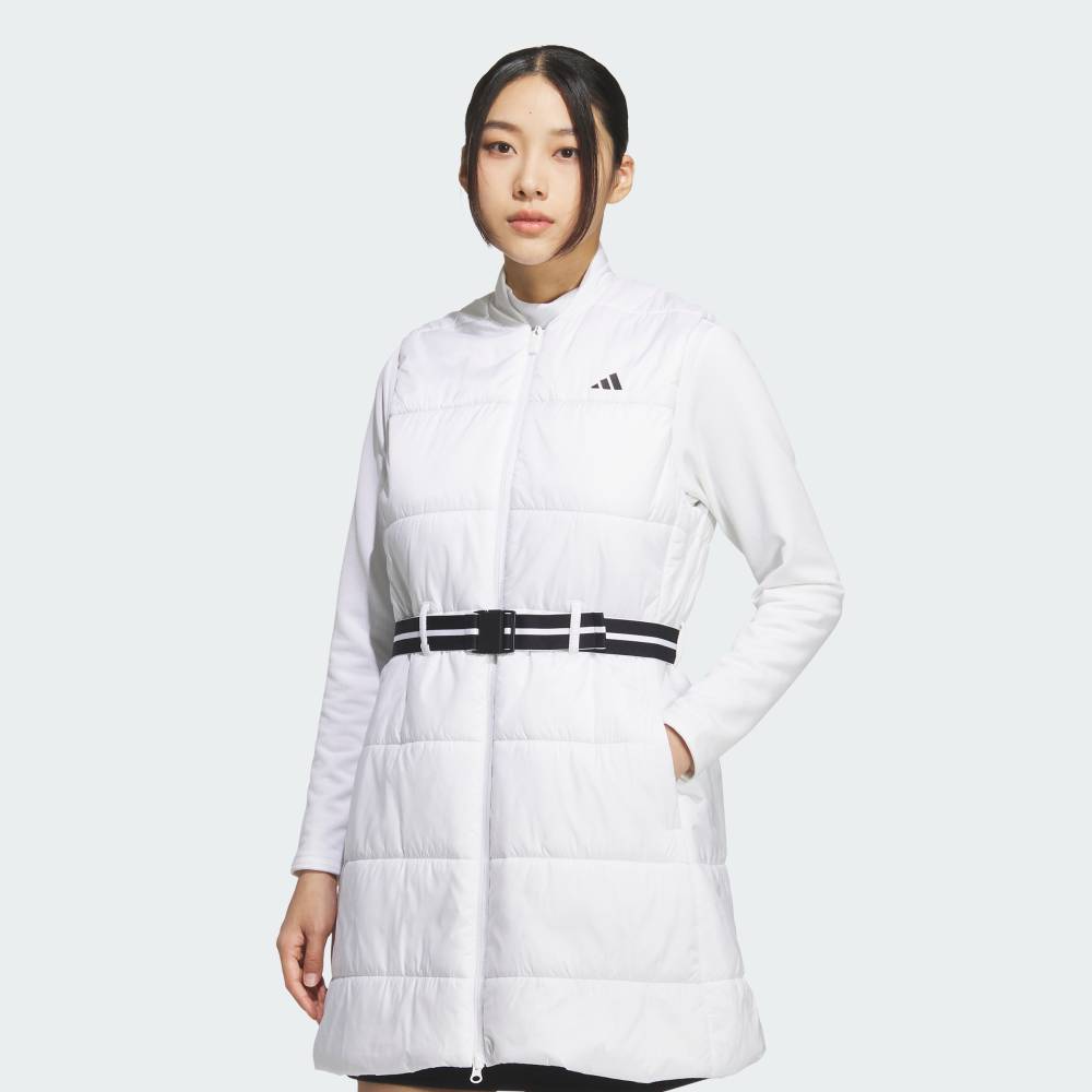 【公式】アディダス adidas 返品可 ゴルフ 【ゴルフ】WIND. RDY中わた入りベストロング丈 パフォーマンス レディース ウェア・服 ジャケット 白 ホワイト JM3019