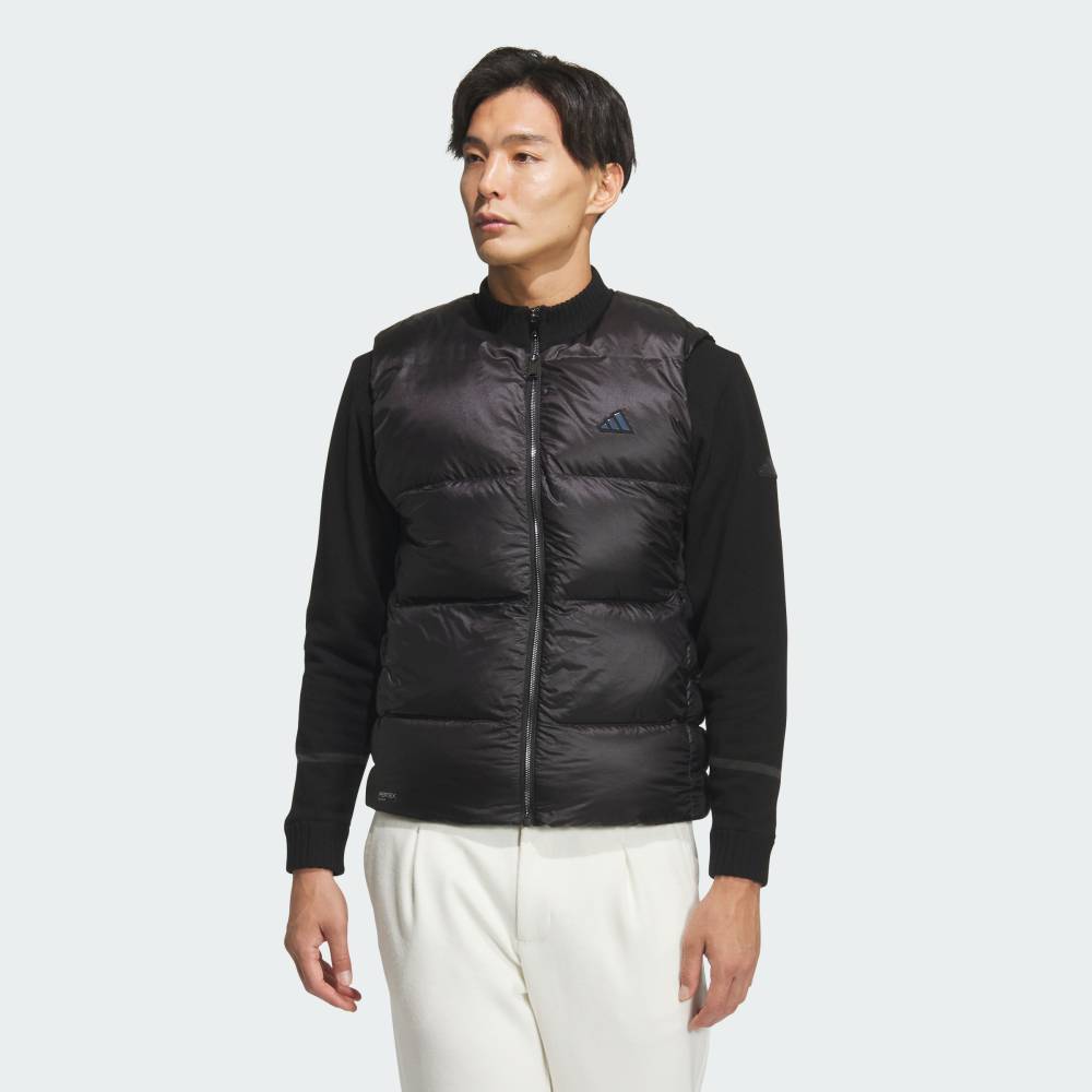 【公式】アディダス adidas 返品可 ゴルフ 【ゴルフ】PERTEX QUANTUM フルジップ ダウンベスト パフォーマンス メンズ ウェア・服 ベスト 黒 ブラック JM7140