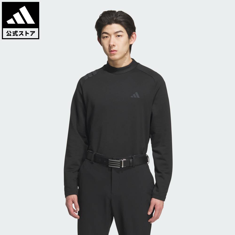 【公式】アディダス adidas 返品可 ゴルフ 【ゴルフ】COLD. RDYスリーストライプスLSモックシャツ パフォーマンス メンズ ウェア・服 ポロシャツ 黒 ブラック JN1230