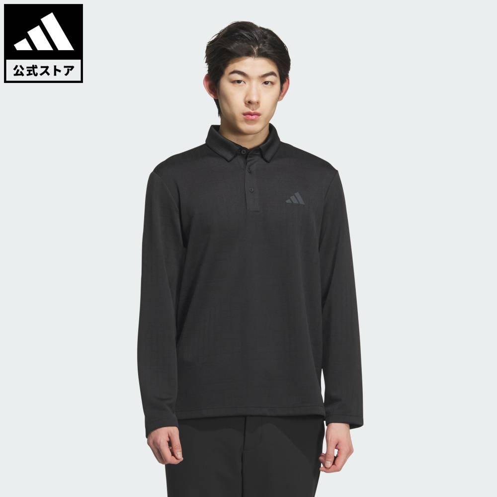 【公式】アディダス adidas 返品可 ゴルフ 【ゴルフ】モノグラム長袖ポロシャツ パフォーマンス メンズ ウェア・服 ポロシャツ 黒 ブラック JN1232