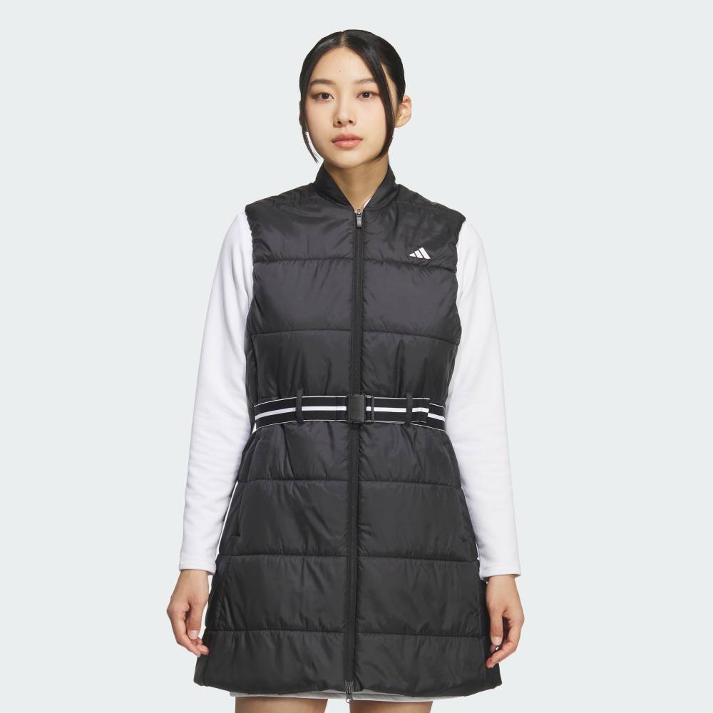 【公式】アディダス adidas 返品可 ゴルフ 【ゴルフ】WIND. RDY中わた入りベストロング丈 パフォーマンス レディース ウェア・服 ジャケット 黒 ブラック JM7184