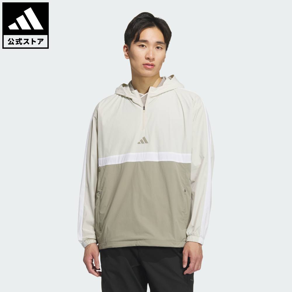 【公式】アディダス adidas 返品可 ゴルフ 【ゴルフ】クオータージップ フード プルオーバー 長袖 パフォーマンス メンズ ウェア・服 ジャケット ベージュ JM9596