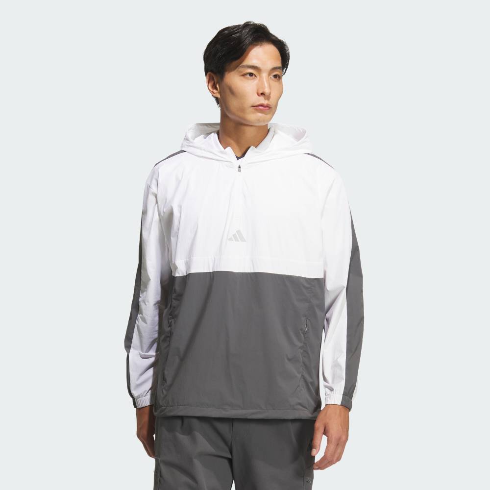 【公式】アディダス adidas 返品可 ゴルフ 【ゴルフ】クオータージップ　フード　プルオーバー 長袖 パフォーマンス メンズ ウェア・服 ジャケット 白 ホワイト JM9597