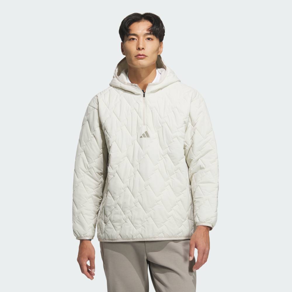 【20%OFFクーポン対象 2/13 0:00～2/15 23:59】 【公式】アディダス adidas 返品可 ゴルフ 【ゴルフ】クォータージップ中わた入りプルオーバー長袖 パフォーマンス メンズ ウェア・服 ジャケット ベージュ JM9598