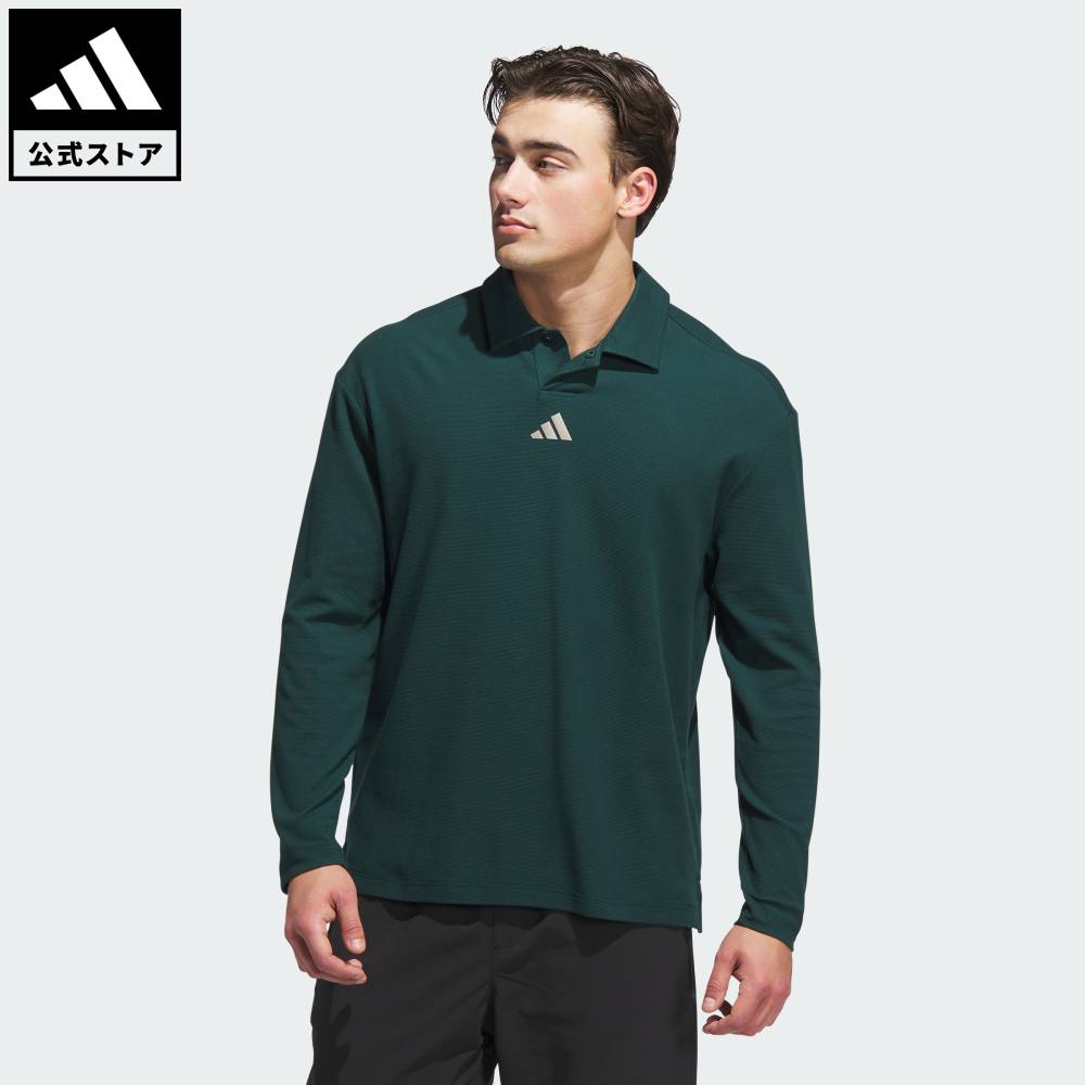 樂天商城 - 【20％OFFクーポン対象 05/09 20:00～05/20 23:59】 【公式】アディダス adidas 返品可 ゴルフ 【ゴルフ】ビヨンド 長袖 ルーズフィット ポロシャツ パフォーマンス メンズ ウェア・服 ポロシャツ 緑 グリーン JN3039