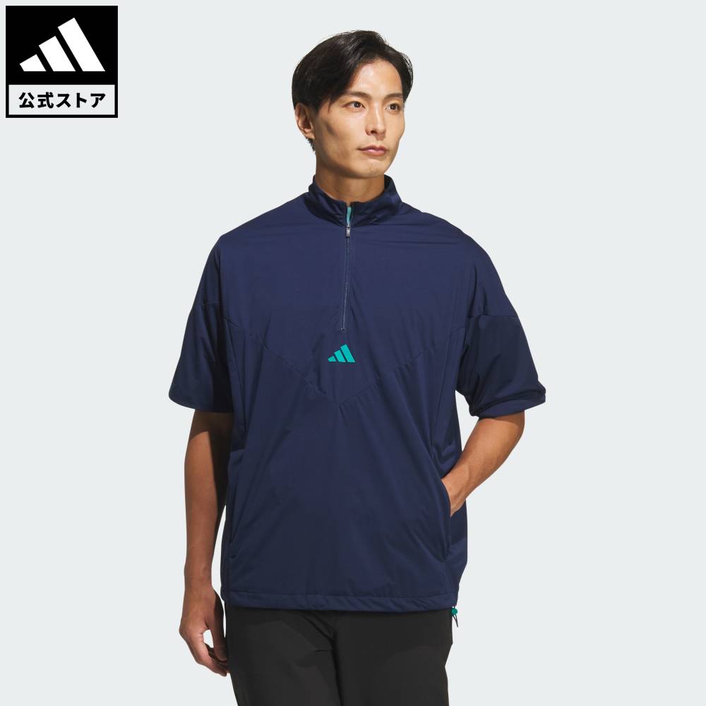 【公式】アディダス adidas 返品可 ゴルフ 【ゴルフ】コードカオス ハーフジップSSウィンド パフォーマンス メンズ ウェア・服 ジャケット 青 ブルー KE6652