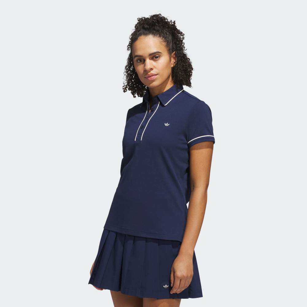 【公式】アディダス adidas 返品可 ゴルフ 【オリジナルスゴルフ】ツイストニット ワンポイントロゴ 半袖ポロ オリジナルス レディース ウェア・服 ポロシャツ 青 ブルー JH3894