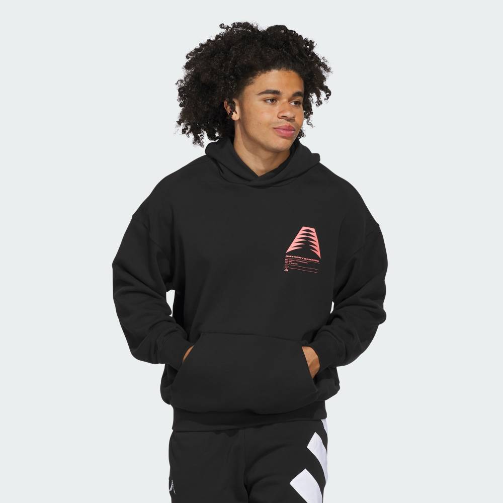 adidas Online Shop 楽天市場店の【公式】アディダス adidas 返品可 バスケットボール アンソニー・エドワーズ スキーマティック パーカー パフォーマンス メンズ ウェア・服 パーカー（フーディー） 黒 ブラック JM2675｜アングル2