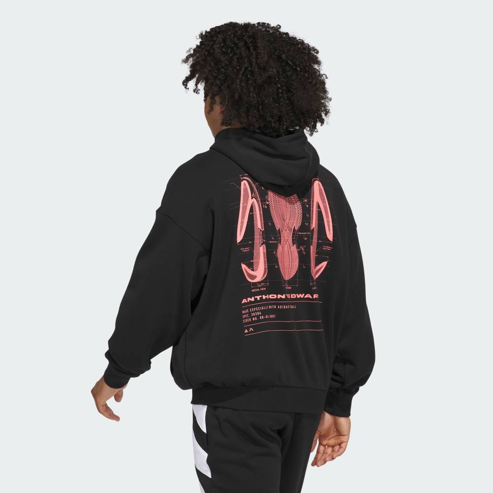 adidas Online Shop 楽天市場店の【公式】アディダス adidas 返品可 バスケットボール アンソニー・エドワーズ スキーマティック パーカー パフォーマンス メンズ ウェア・服 パーカー（フーディー） 黒 ブラック JM2675｜アングル3