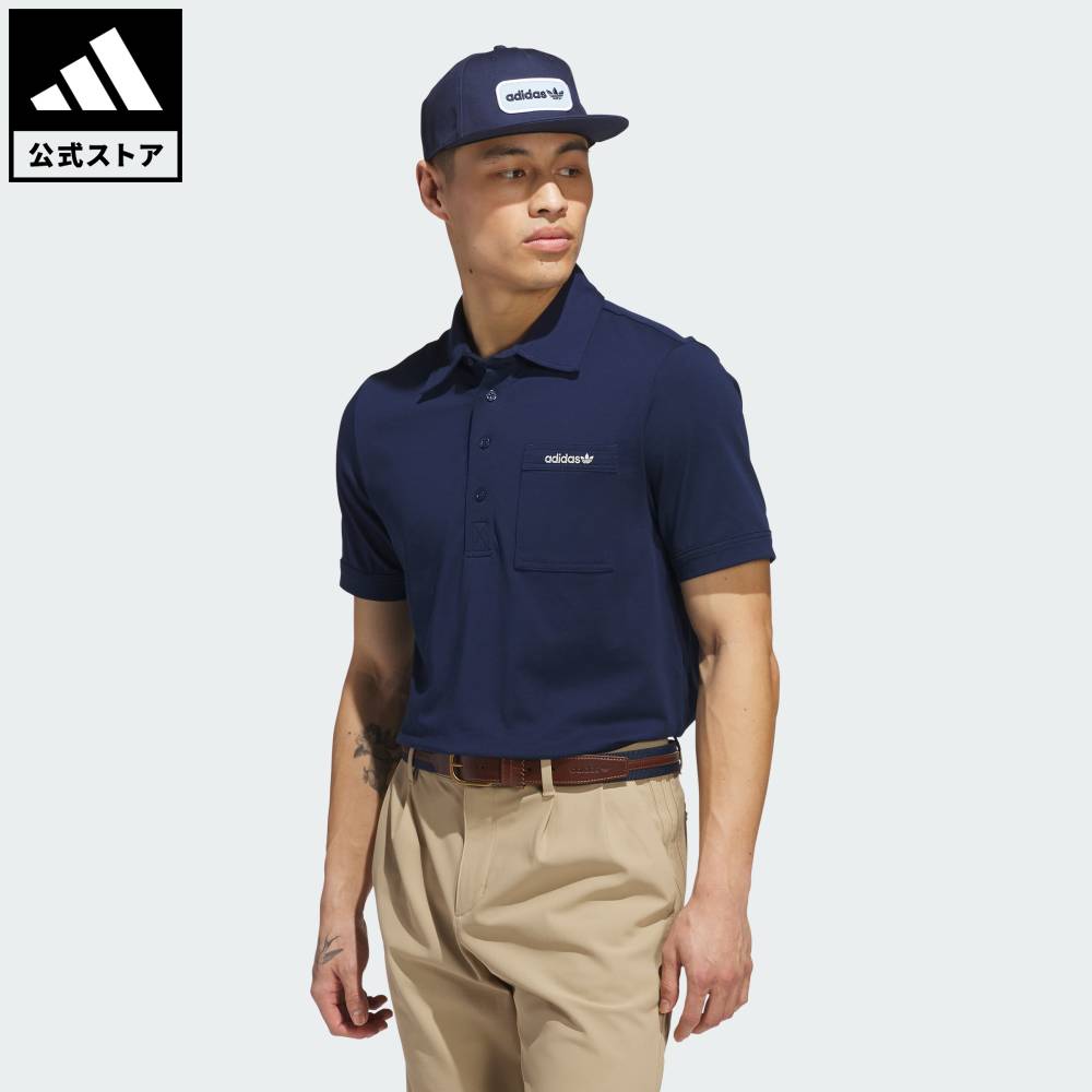 乐天商城 - 【ポイント10倍 5/9 20:00～5/20 23:59】 【公式】アディダス adidas 返品可 ゴルフ 【オリジナルスゴルフ】チェストポケット 半袖シャツ オリジナルス メンズ ウェア・服 ポロシャツ 青 ブルー JH3851 【PT】